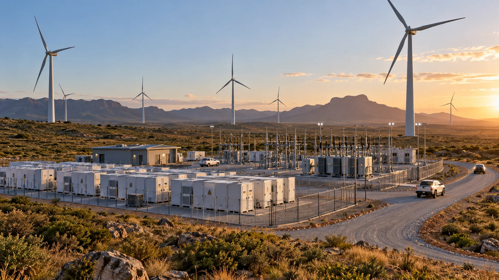 Wind and battery infrastructure ready for operations
